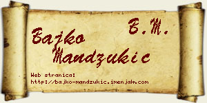 Bajko Mandžukić vizit kartica